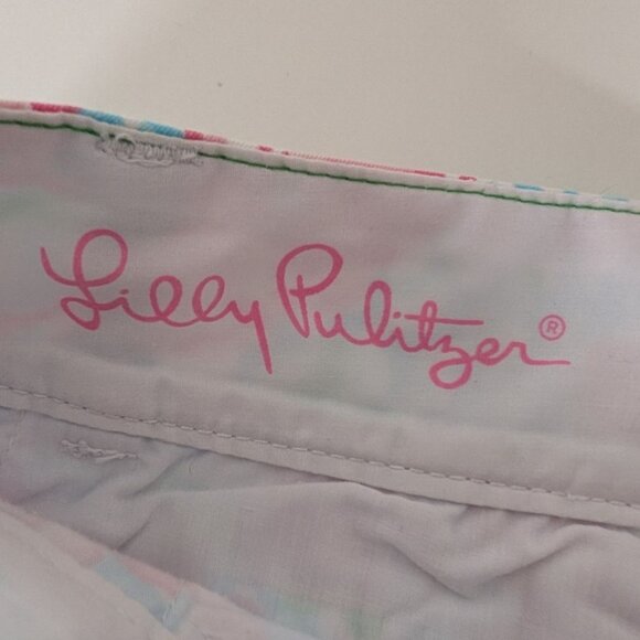 Lilly Pulitzer Lobstah Roll The Chipper Shorts Womens Size 2 Blue Pink Bermuda - Picture 4 of 14
